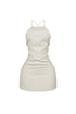 Backstory Lace Up Halter Mini Dress